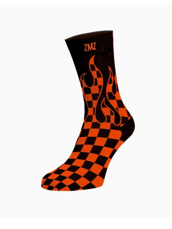 Meia Flames ZMZ - preto e branco